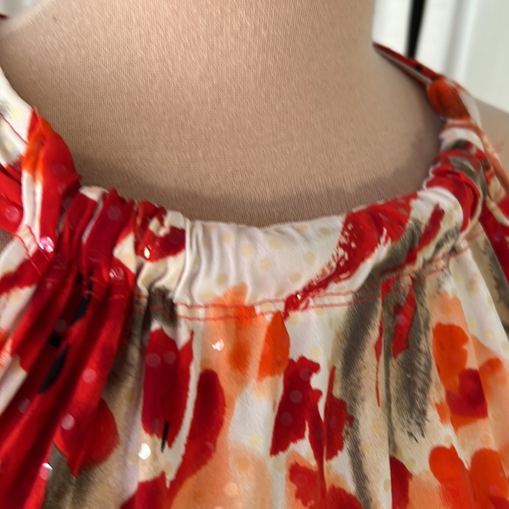 Cocktail dress JBS floral floral sparkly ruffled midi - Picture 6 of 10